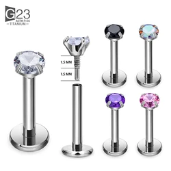 10Pc 16g G23 Titanium Piercing CZ Lip Labre Earrings set Lip Stud Tragus Free Spiral Cartilage Jewelry For Women