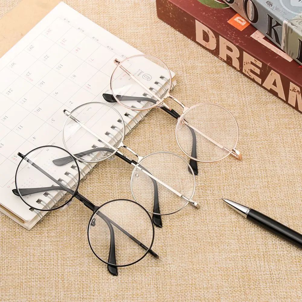 1Pc Metal Round Vintage Myopia Glasses Women Men Ultra Light Resin Reading Glasses Vision Care -1.00~-4.0 Diopter Dropshipping