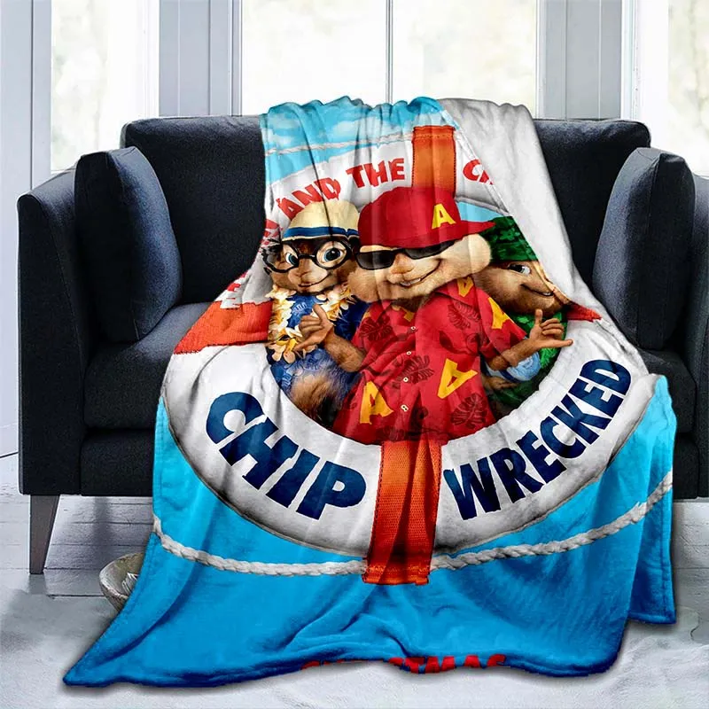 Alvin and Chipmunks Cute Blanket Cartoon Fashion Flannel Fluffy Fleece Throw Blanket Children Christma Gift Sofa picnic blanket