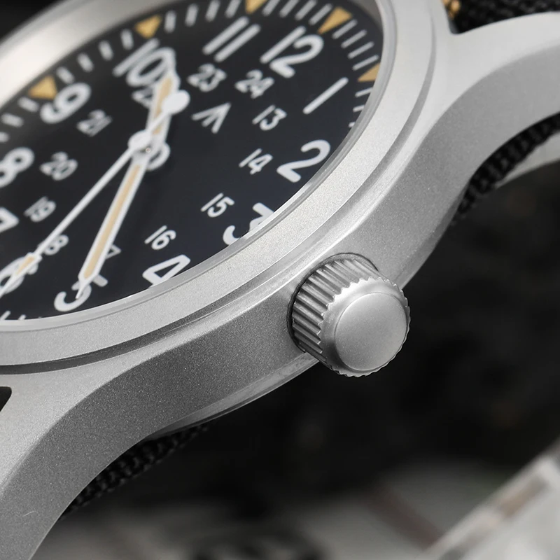 Militado ML05 38mm Vintage Watch VH31 Quartz Movement Field Watches Domed Sapphire Crystal With High Clear AR Coating Wristwatch