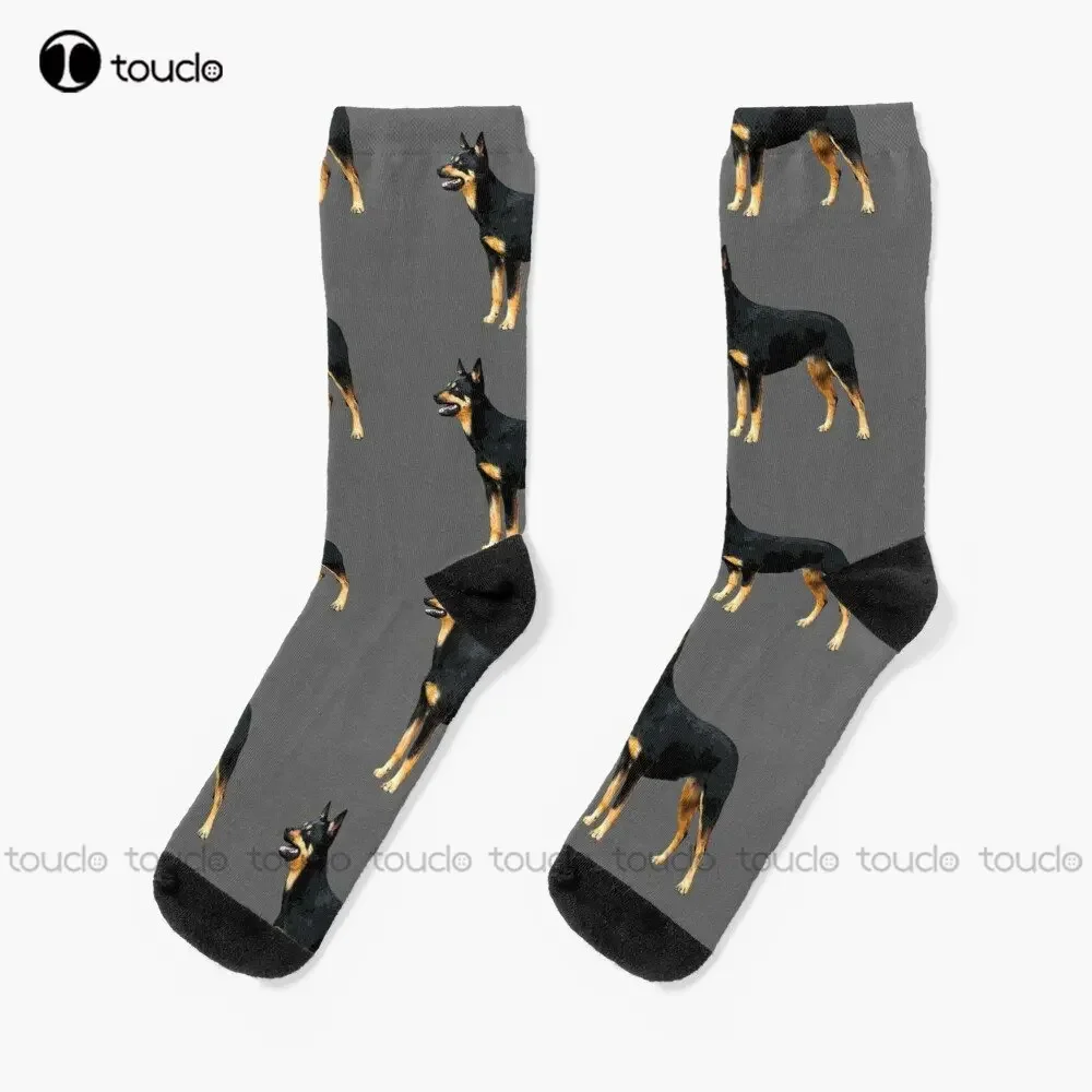 Kelpie - Australian Black And Tan Kelpie Dog Lover Socks Boy Socks Personalized Custom Unisex Adult Teen Youth Socks Custom Gift
