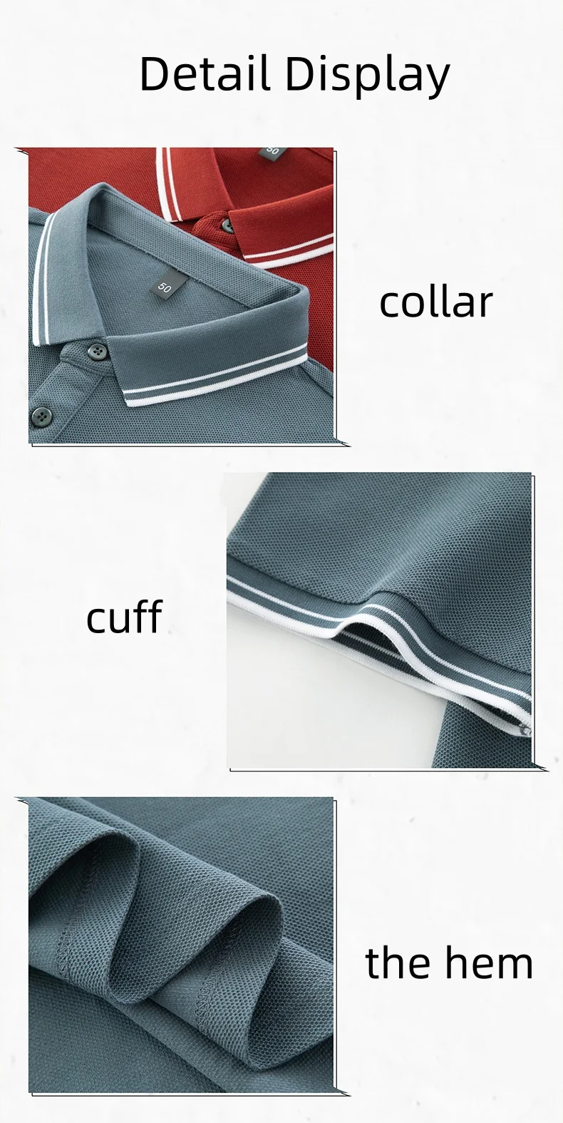 100% Reine Baumwolle Sommer Herren Premium Marke Exquisit Besticktes Poloshirt Knitterfrei Atmungsaktiv Tägliches Business Casual Oberteil – Detail 2