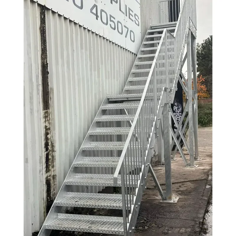 Space-Saving Backyard Exterior Stairs, Compact Stainless Steel Outdoor Staircase