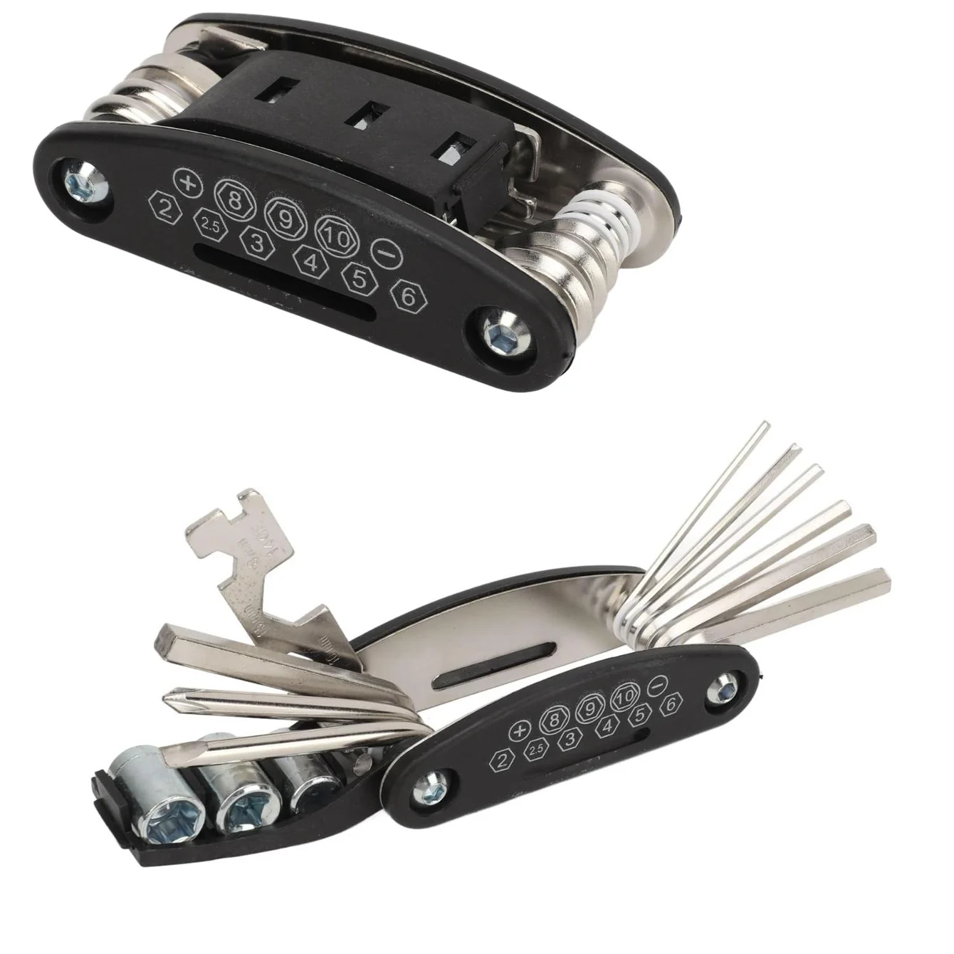 16 In 1 Screw Wrench Tool Set Foldable Multi Function Wrench Kit Hex Wrench 2-10mm Screwdriver Portable Bike Repair Tools
