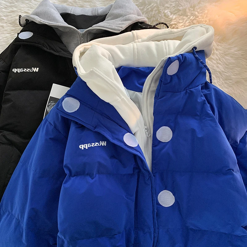 

Klein синее мужское хлопковое пальто с капюшоном Jaet Thiened, осенне-зимнее дизайнерское хлопковое пальто, повседневная хлопковая одежда для пар