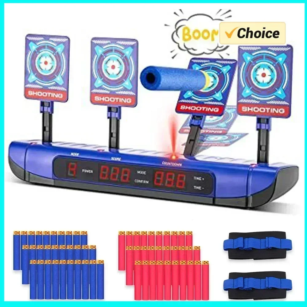 ForToysGunGunsBullets Shooting Target 4 Modes Digital Scoring Auto Reset Target Kid Shooting Game Toys For Kids 2 To 4 Years Old