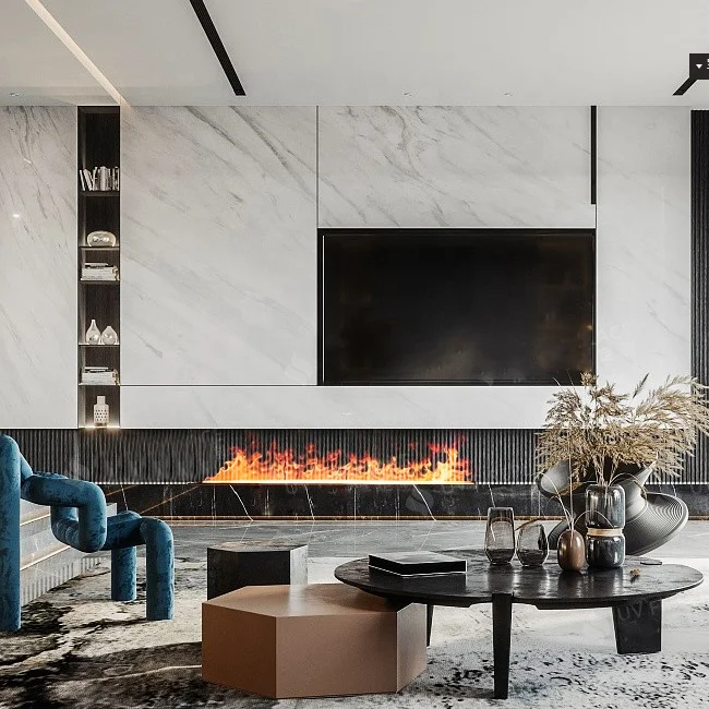 800/1000/1200/1500/1800mm Flat Panel Design Fireplace Steam Flame Effect Fire Place 3D Electric Steam Fireplace