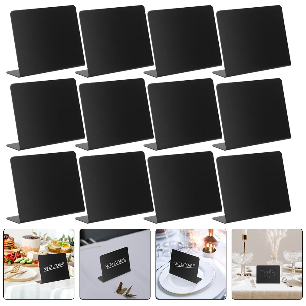 12 pçs quadros multifuncionais escrita para mesa de restaurante portátil leve placas de memorando mini quadros negros
