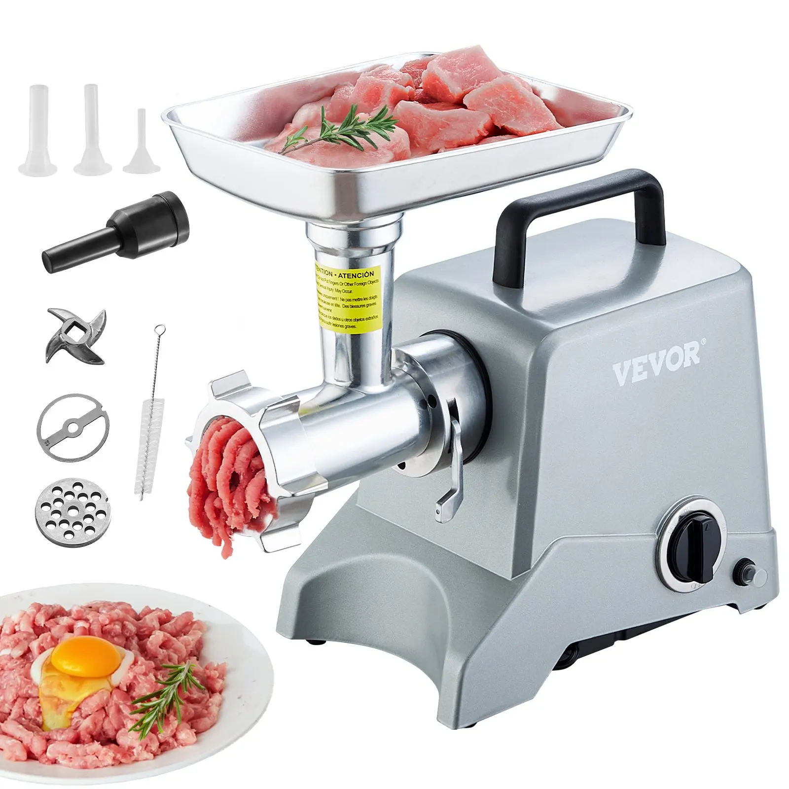

Коммерческая электрическая мясорубка VEVOR, емкость 5 фунтов/мин, 575 Вт, колбаса, начинка, мясорубка, кухонный комбайн, кухня