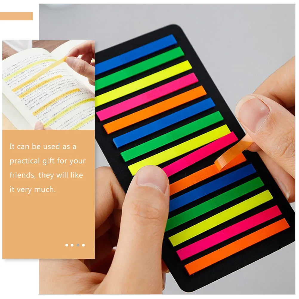 

15 Sheets Colored Reading Highlighter Strips Thin Note Strips Portable Page Markers Sentence Highlight Stickers School Office