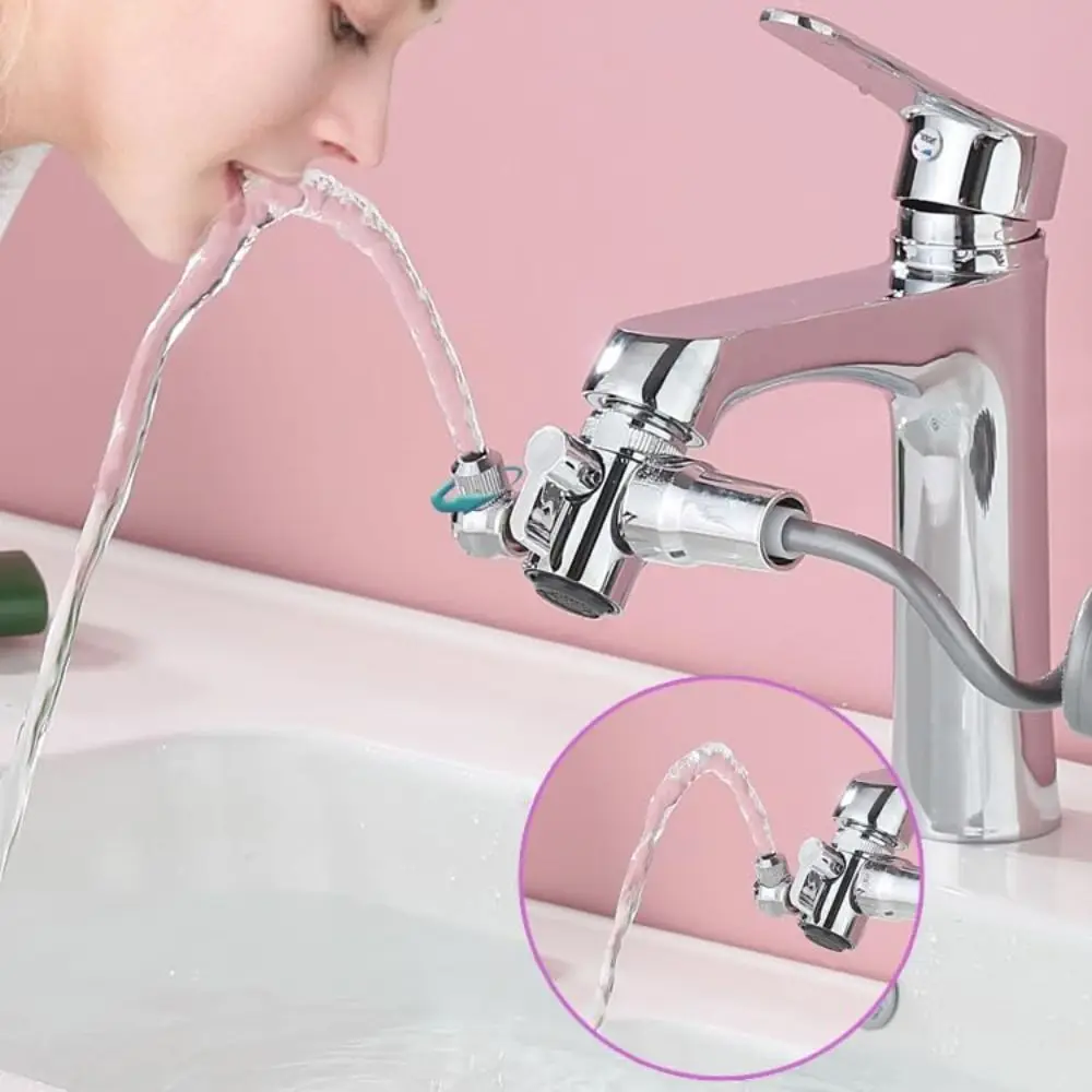 

Stylish Chrome Finish Bathroom Faucet Universal Durable Sink Hose Sprayer Multi-functional Connected Faucet Kitchen