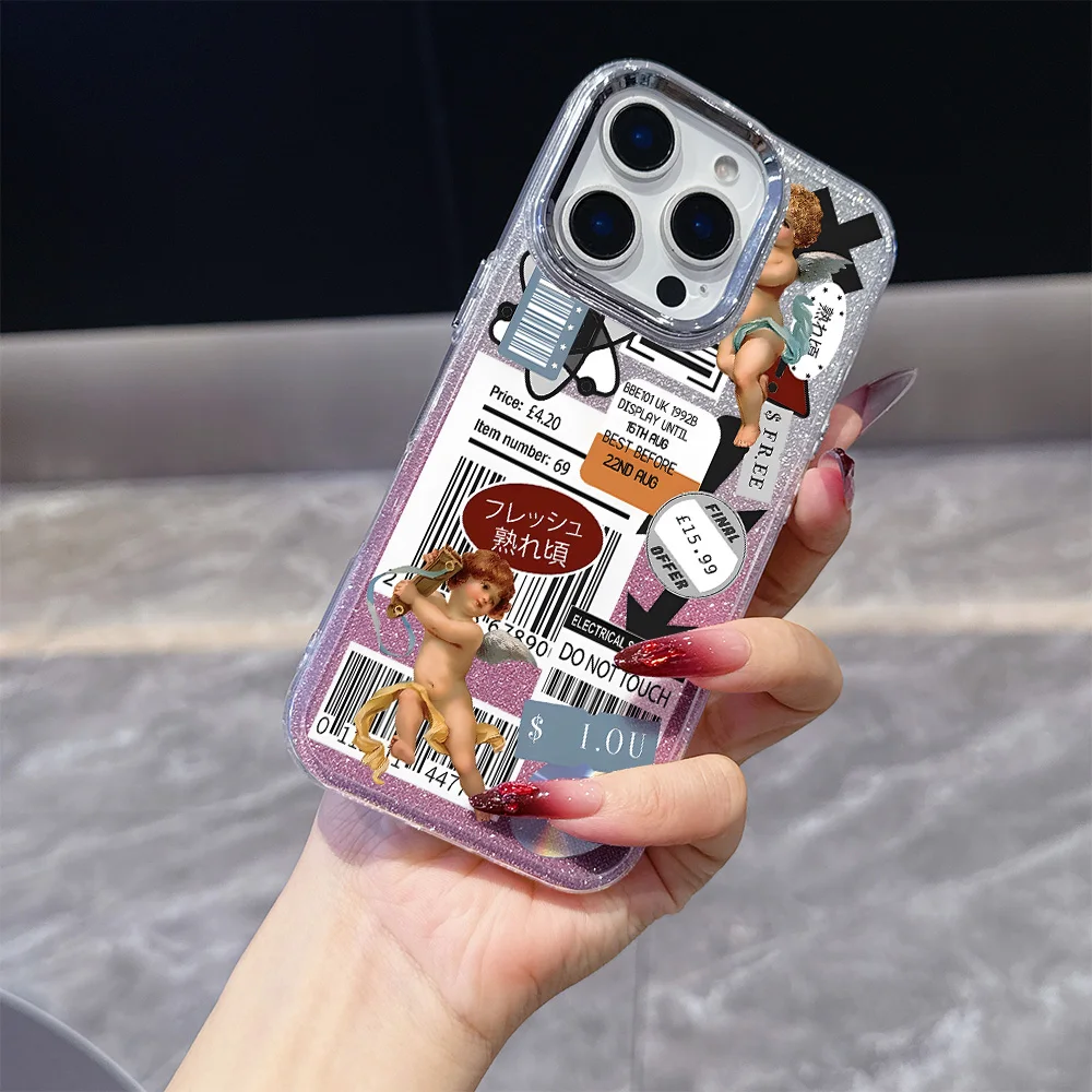 큐피드 레코드 라벨 도금 투명 폰 케이스 (비보 Y39 Y29 Y04 Y38 Y28 Y19S Y03 Y78 Y36 Y17S Y100 Y75 Y22S Y02 4G 5G 용)