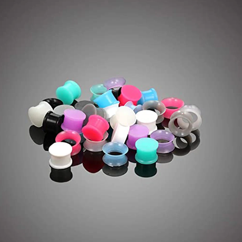 Ear Gauges for Ear Silicone Ear PlugsSoft Flexible Silicone Gauge Saddle Silicone Ear Plugs and Tunnels 3mm-25mm