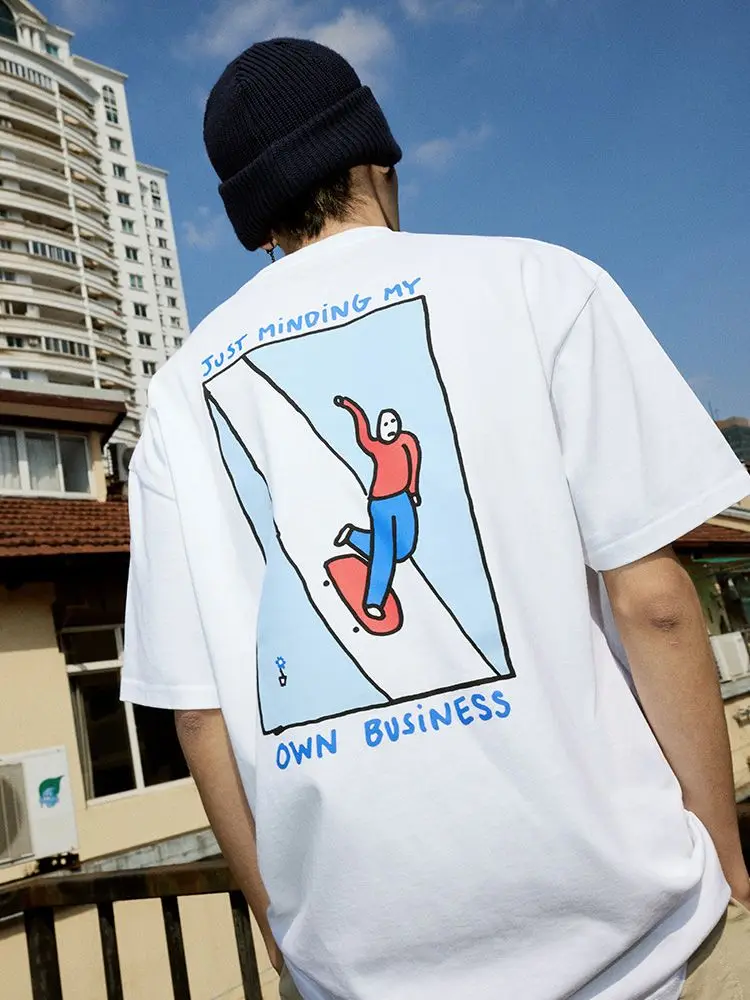 New Korean Version of The Short-sleeved Skateboarding Printing Casual Sports Loose Men and Women T-shirt Couples Y2k Clothing