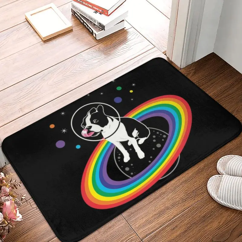 Personalized Pride Space Boston Bull Terrier Dog Doormat Mat Anti-Slip Puppy Pet Kitchen Bath Garden Rug Carpet 40*60cm