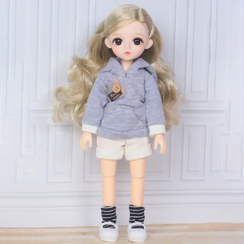 10 Inch 15 Movable Joints BJD Dolls with Fashion Dress 26cm 1/6 Brown Eyeball Artificial Eyelashes  for Girls Gift Toy