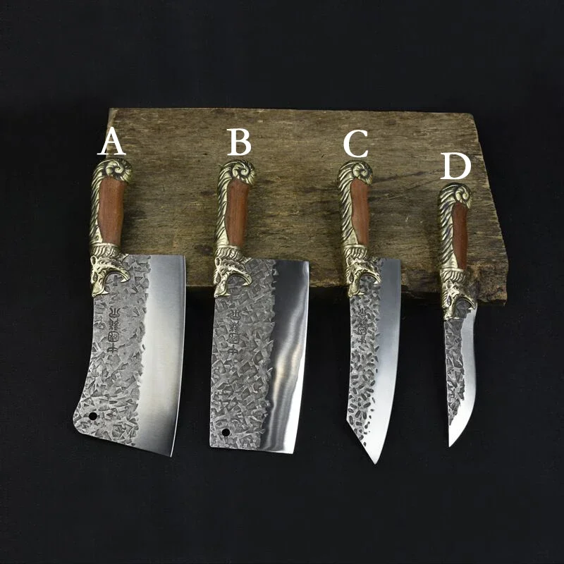 Manual kitchen knife set longquan household forging cutting knife blade small kitchen knife slicing  boning