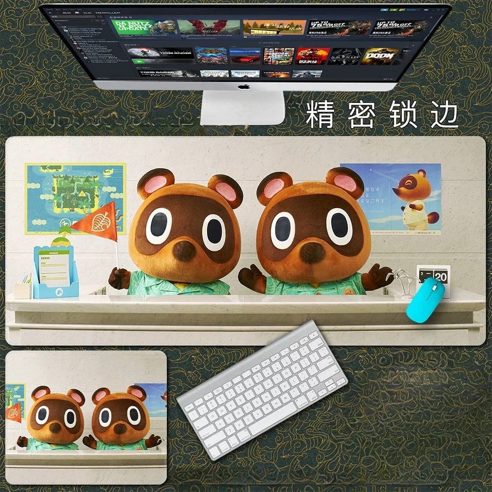 Esports Game Animal Crossing Leather Non-Slip Mouse Pad Extra Large Edge Locking Office Game Desk Mat Wrist Guard Writing Pad