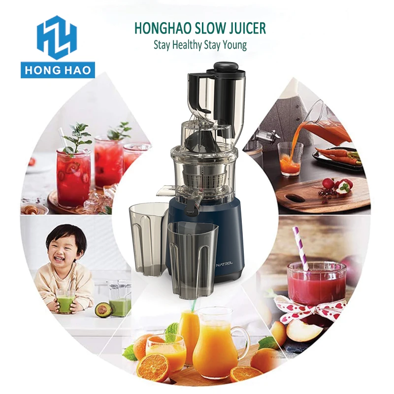 Big Mouth Stainless Steel Strainer Low Noise Auger Slow Juicer Extractor With Food Grade Material