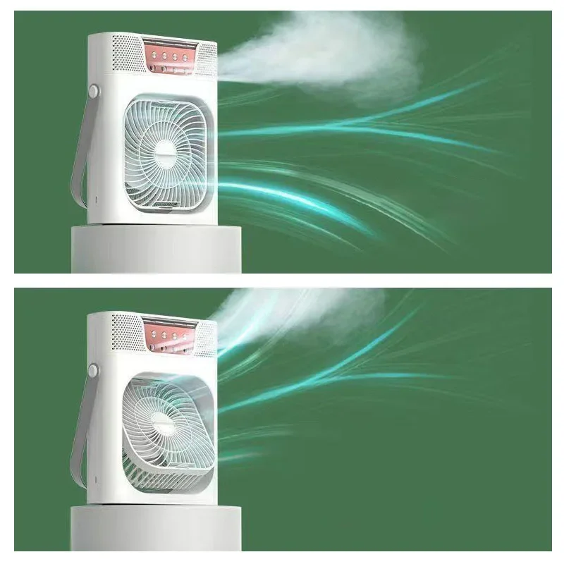 3 in 1 USB-Nebel lüfter Luftbe feuchter mit 7 Farben Nachtlicht-Timer 3 Geschwindigkeiten leiser Tisch ventilator für Büro zu Hause 180 ° Winkel einstellen