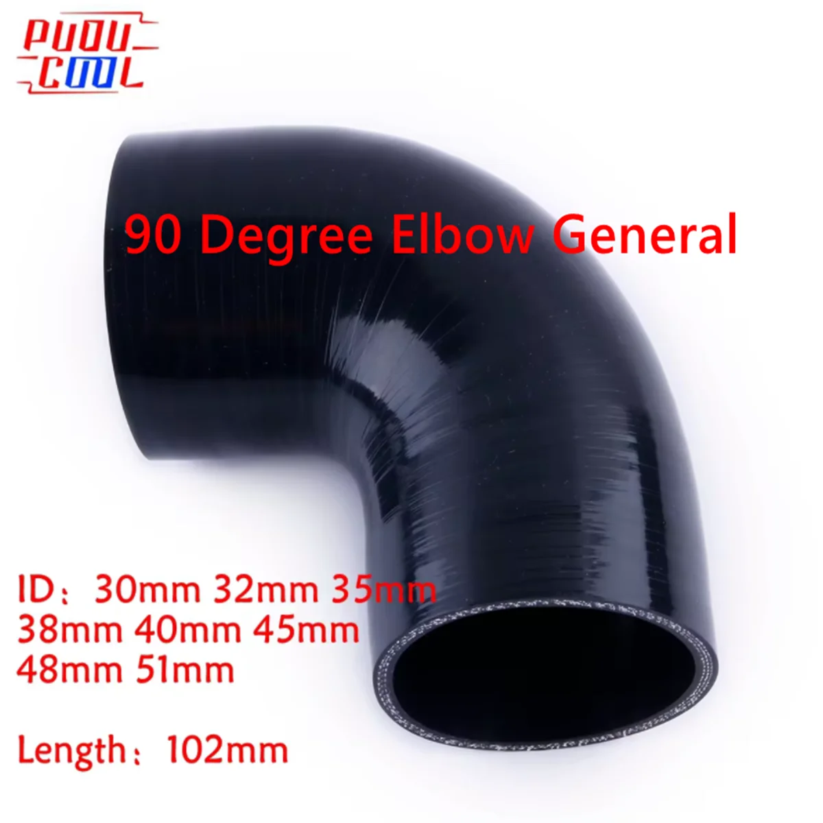 

Black 90 Degree Elbow General Silicone Hose Coolant Intercooler Tube Pipe ID 30mm 32mm 35mm 38mm 40mm 45mm 48mm 51mm 3-Ply 4-Ply