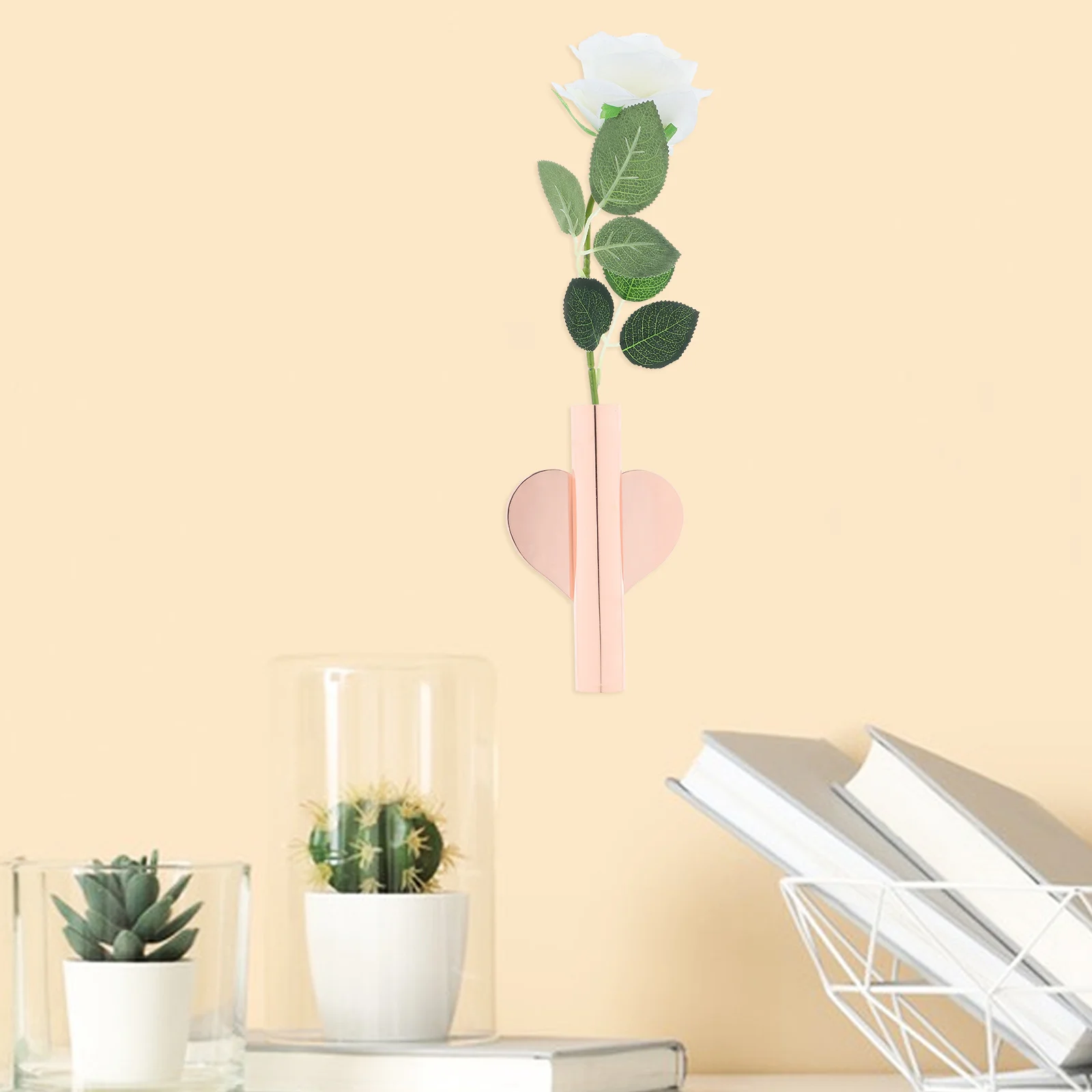 

2pcs Mounted Flower Vases Small Hanging Vase For Flowers Modern Metal Wall Planter Home Office Indoor Decor Creative Wall