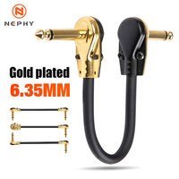 Gold Plated Guitar Effect Pedal Cable Connecting Line 6.35Mm To 6.35Mm Audio Cable 15Cm 30cm Right Angle Cord Copper Wire