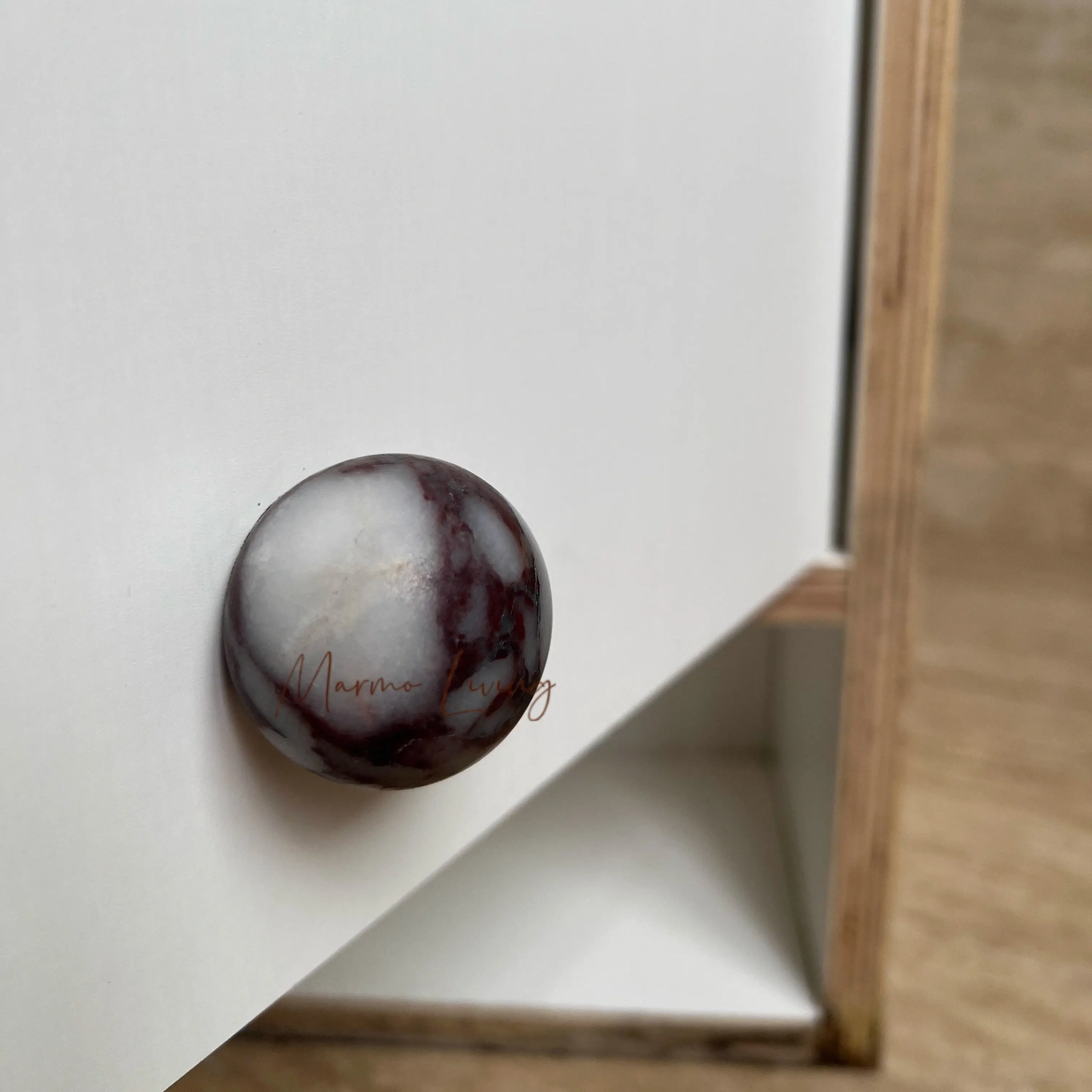 

Luxury French Marble Cabinet Handle Elegant Wardrobe Knob Retro Stone Pull