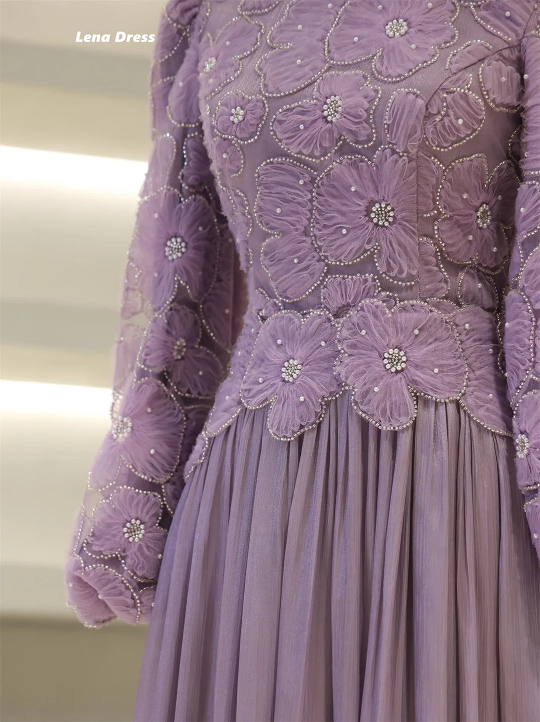 Lena Maßgeschneiderte Ballkleider 2025, luxuriöses Ballkleid mit langen Ärmeln, sehr luxuriöse Abendkleider, hochwertige, hochwertige Party