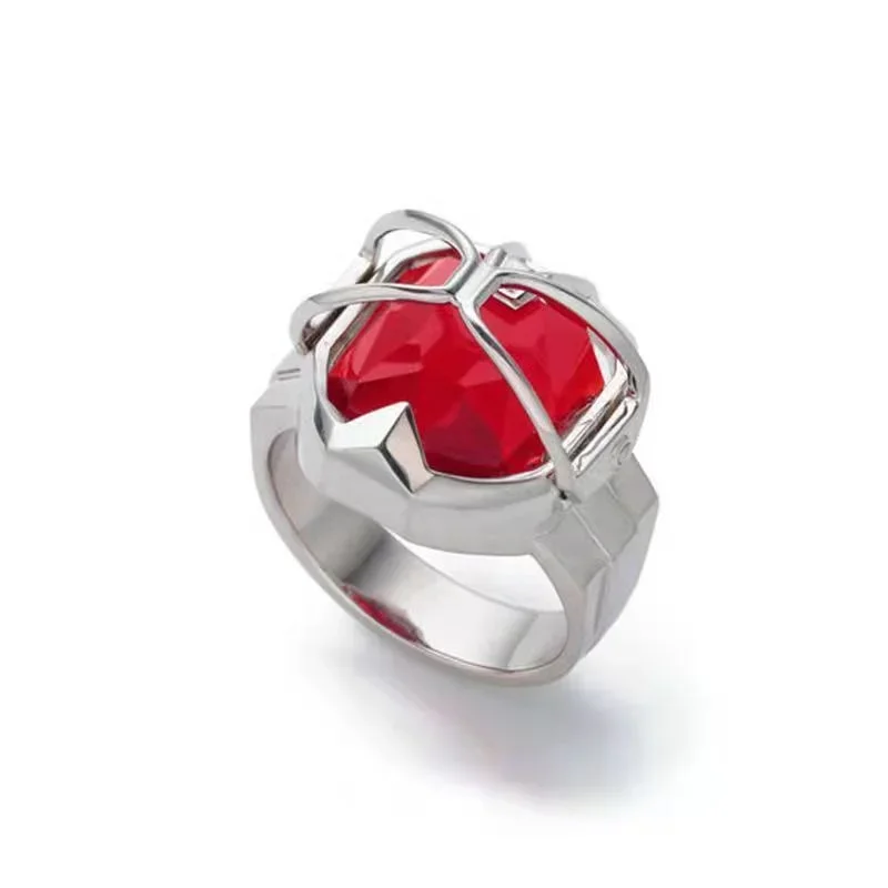 Kamen Rider Wizard Flame Style Ring Man Masked Rider Red Zircon Rings Woman Fashion Accesorios Cosplay Prop Jewelry Friend Gift