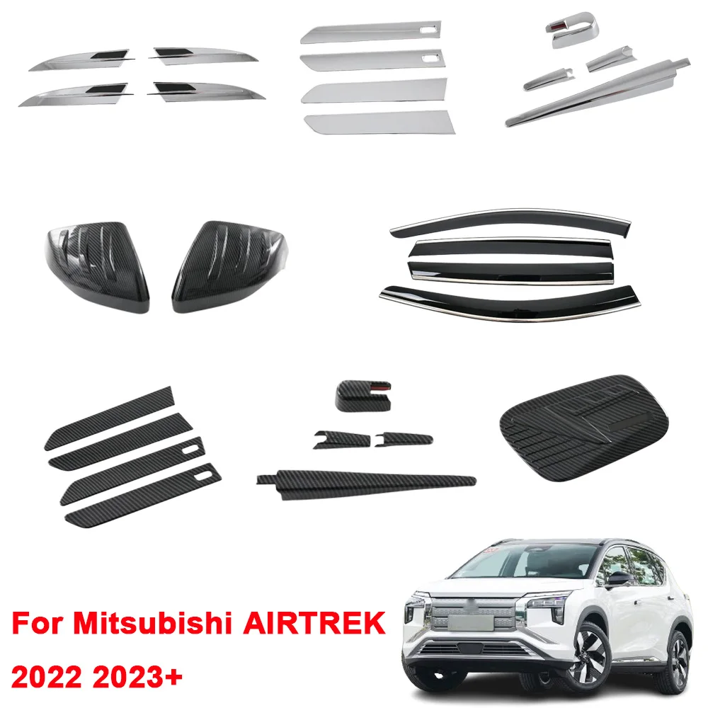 

For Mitsubishi AIRTREK 2022 2023 2024+ ABS Side Rearview Mirror Cover Rear Wiper Arm Door Handle Bowl Frame Trim Visor Tank