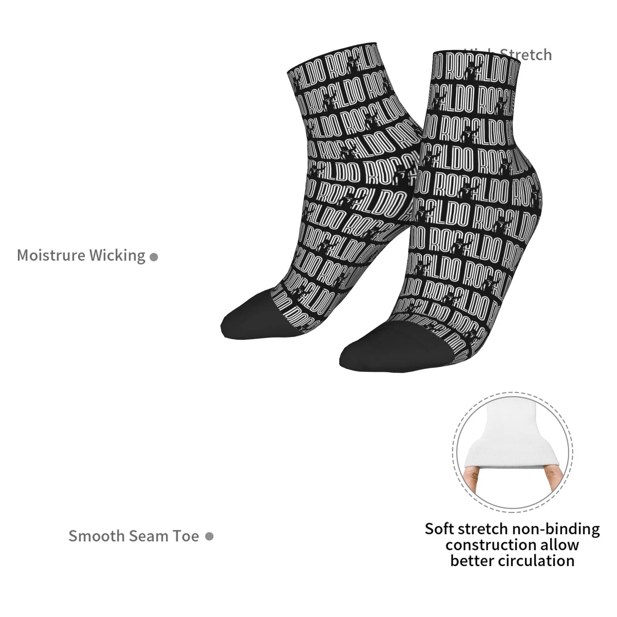 Cristiano Ronaldo Cr7 21 Calcetines Harajuku Medias absorbentes del sudor Calcetines para todas las estaciones Accesorios para regalo de cumpleaños unisex