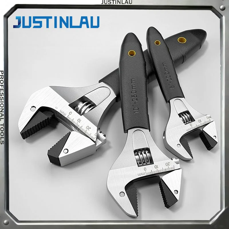 

Многофункциональный универсальный ключ-трещотка JUSTINLAU 1 шт. с регулируемым зевом, для ванной комнаты, с большим раскрытием
