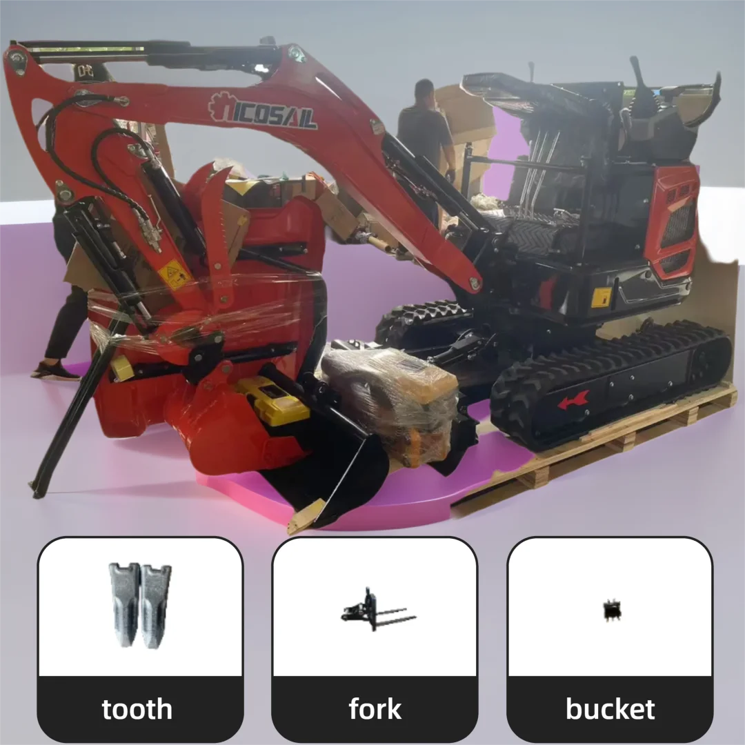 

Hot selling earth moving machinery miniature tracked excavators with buckets for sale with a 30% discount