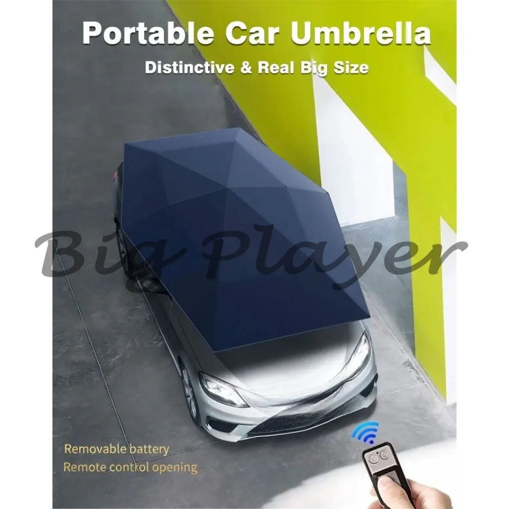 4.2m Automatic Car Roof Umbrella - Windproof & Anti-UV Car Cover with Remote Control for Summer