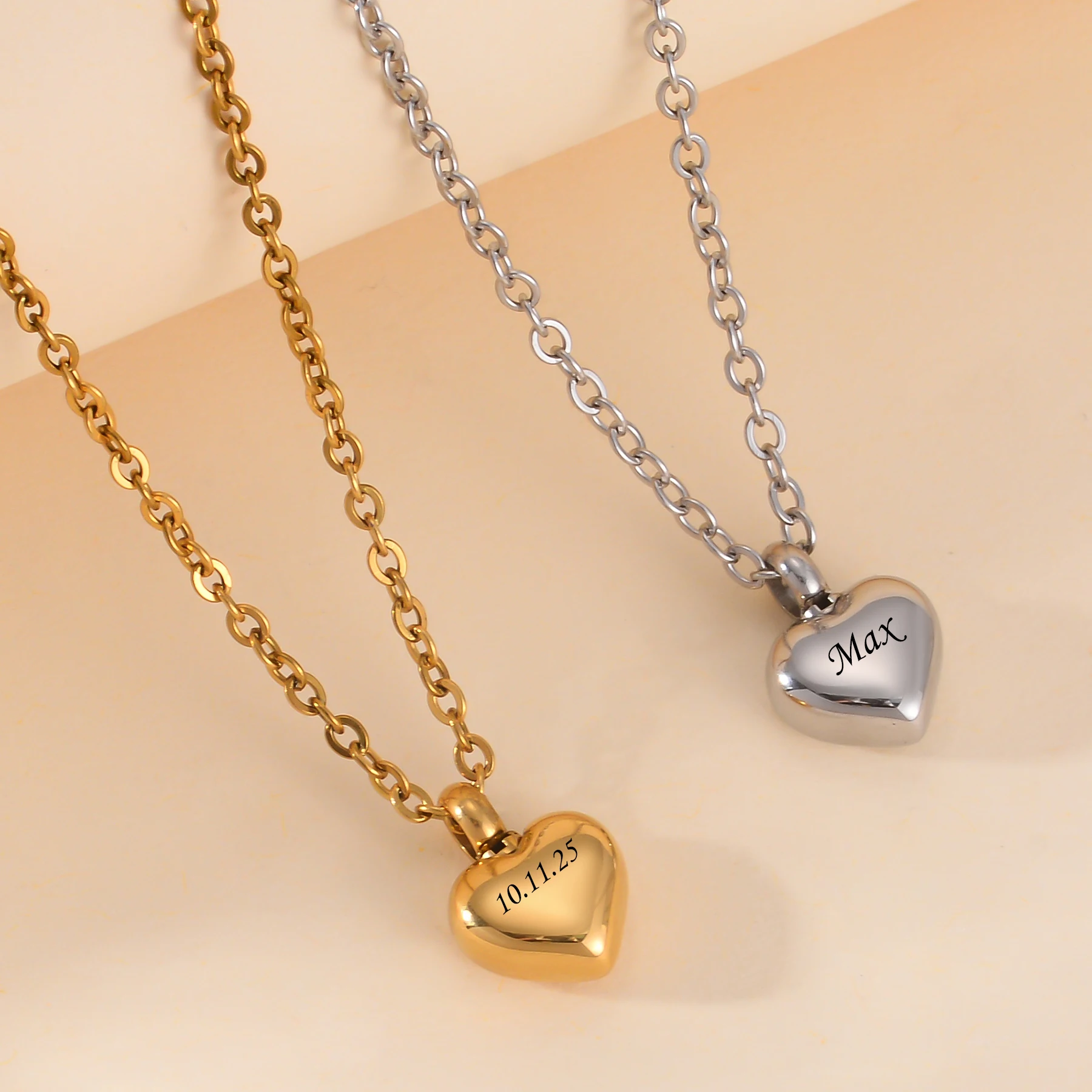Heart Shaped Memorial Urn Necklace for Human/ Pet Ashes Casket Cremation Pendant Stainless Steel Keepsake Jewelry Dropshipping