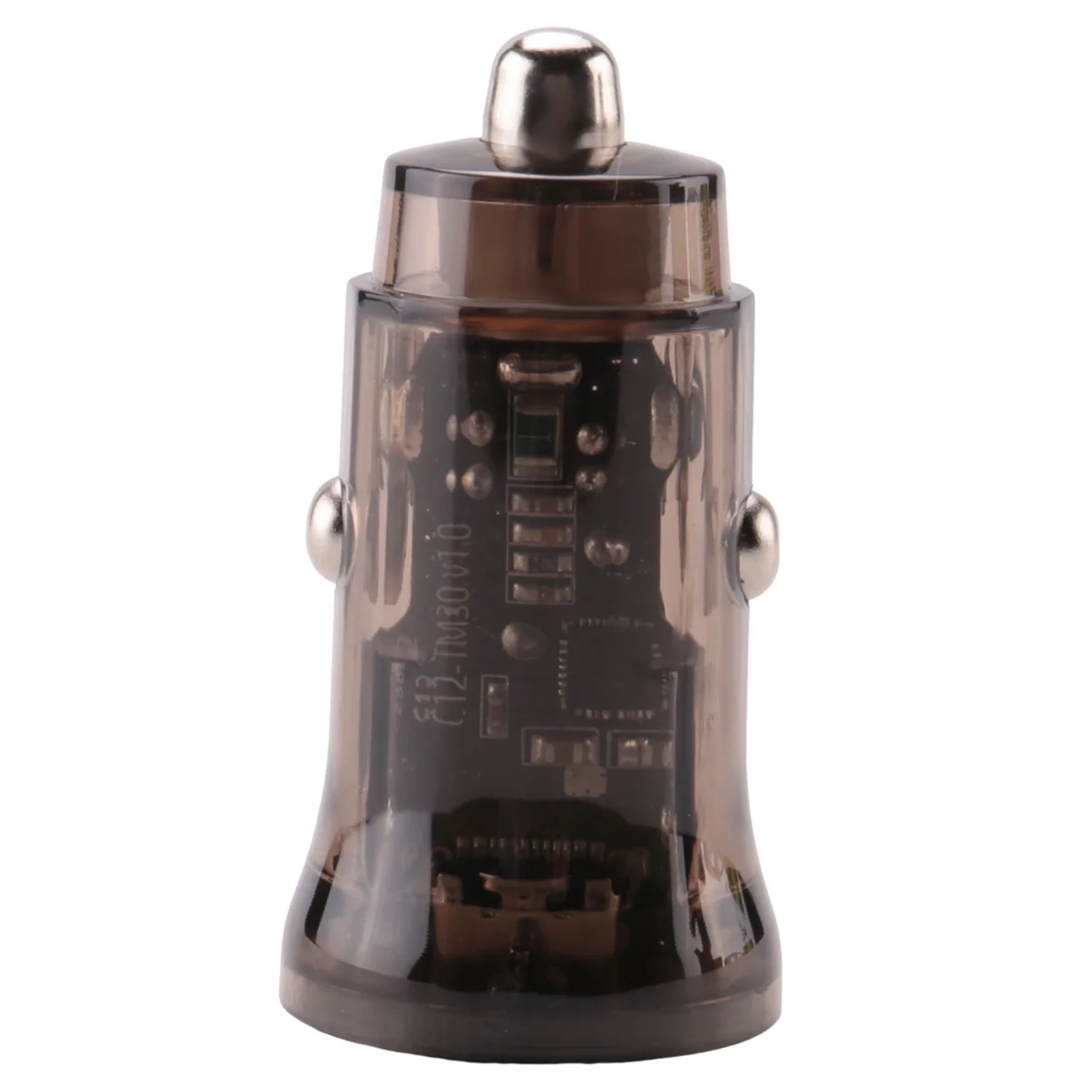 Transparent Car Charger USB Car Charger Quick Charge Qc4.0 Qc3.0 Qc Scp 3A Pd Type C 30W USB Charger(Transparent Black)