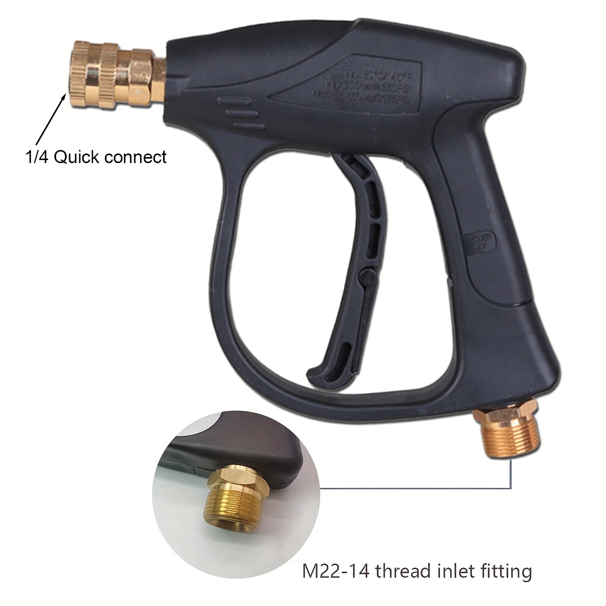 High-Pressure Aluminum Water Gun Set with 5 Quick Connect Nozzles for Car Wash and Garden Cleaning 1/4 Inch M22-14 Hose Fitting image 4