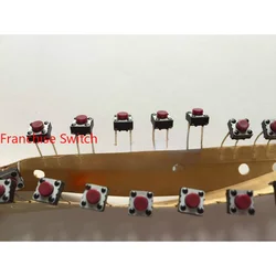 10PCS 6*6*5MM Plug-in 2-pin Touch Switch Micro Key Square Red EVQ21505R.