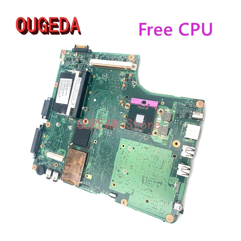 

OUGEDA V000108890 6050A2111701-MB-A03 for Toshiba A200 A205 laptop motherboard DDR2 free CPU with GPU slot main board full test