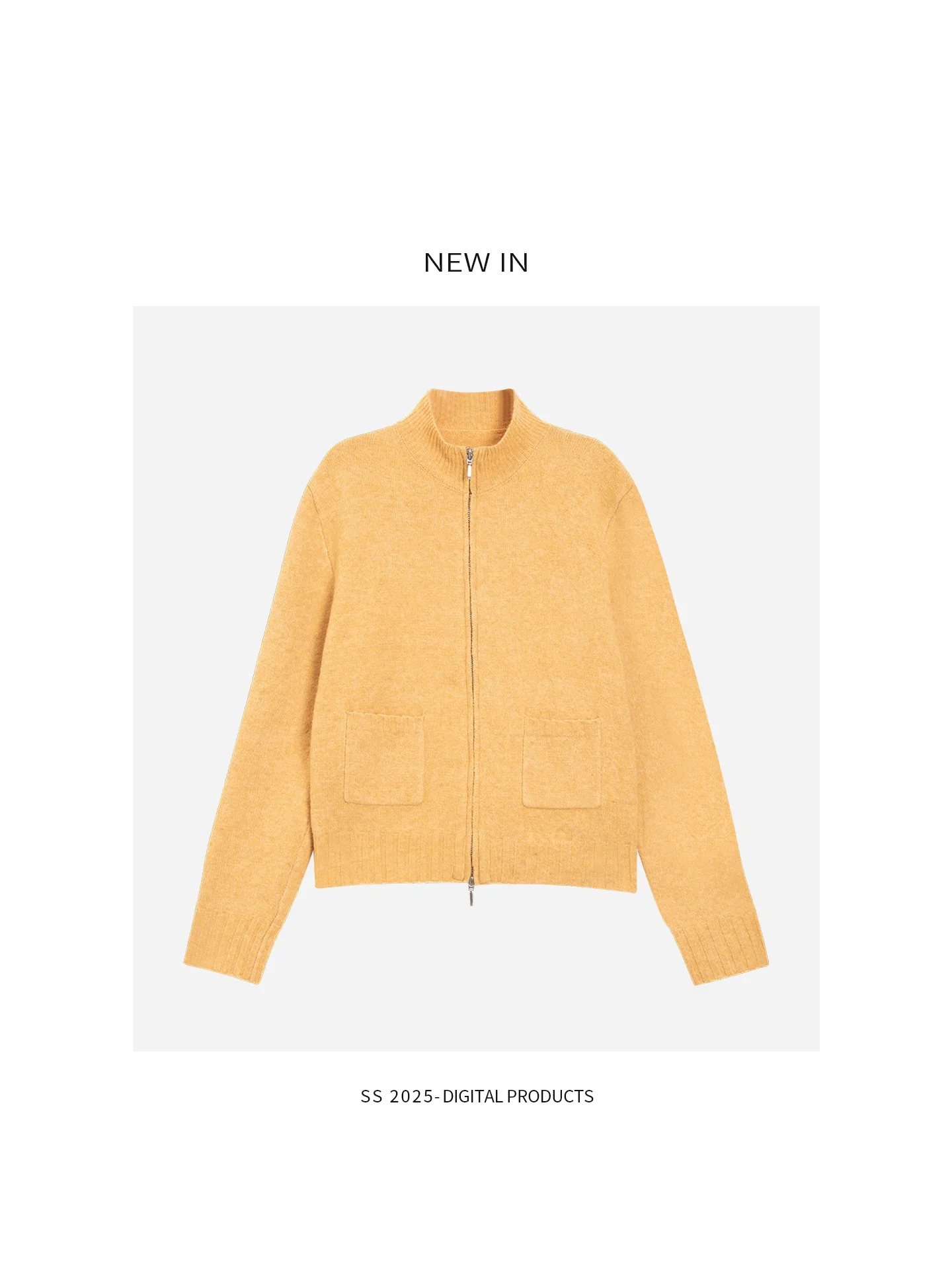 

Loose Long Sve Knitted Sweater Yellow Stand Collar Open Cardigan for Women Autumn Winter New Sle Comfortable Breathable