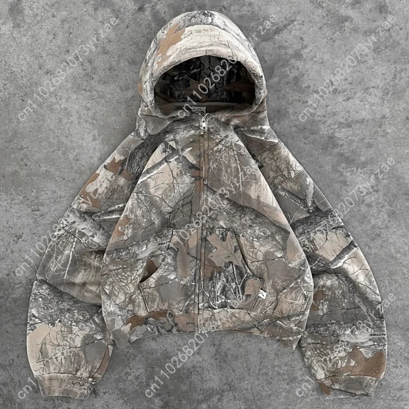 

Retro Wash camouflage Hoodie Super Soft Sweatshirt Mens Womens Zip Up Hoodie Fashion Comfortable Breathable Couples Vintage tops