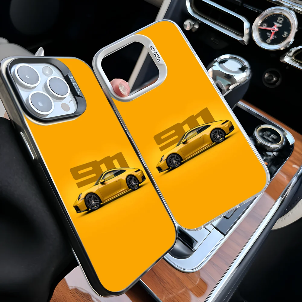 Epc 911 P-Porsche 992 GT3RS Phone Case IMD Phone Case For IPhone 16 15 14 13 12 11 Pro Max Plus Color Silver Cover