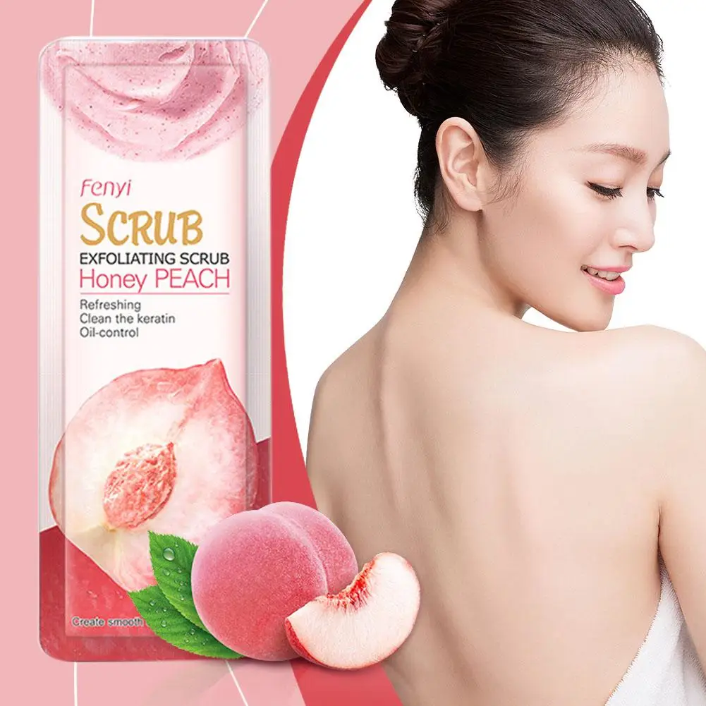 Perzik Scrub Crea Body Scrub Exfoliërende Crème Gezicht Gezicht 3g Verzorging Wassen Cosmetica Reiniging Diepe Huidverzorging Controle Olie Moisturi L9J7