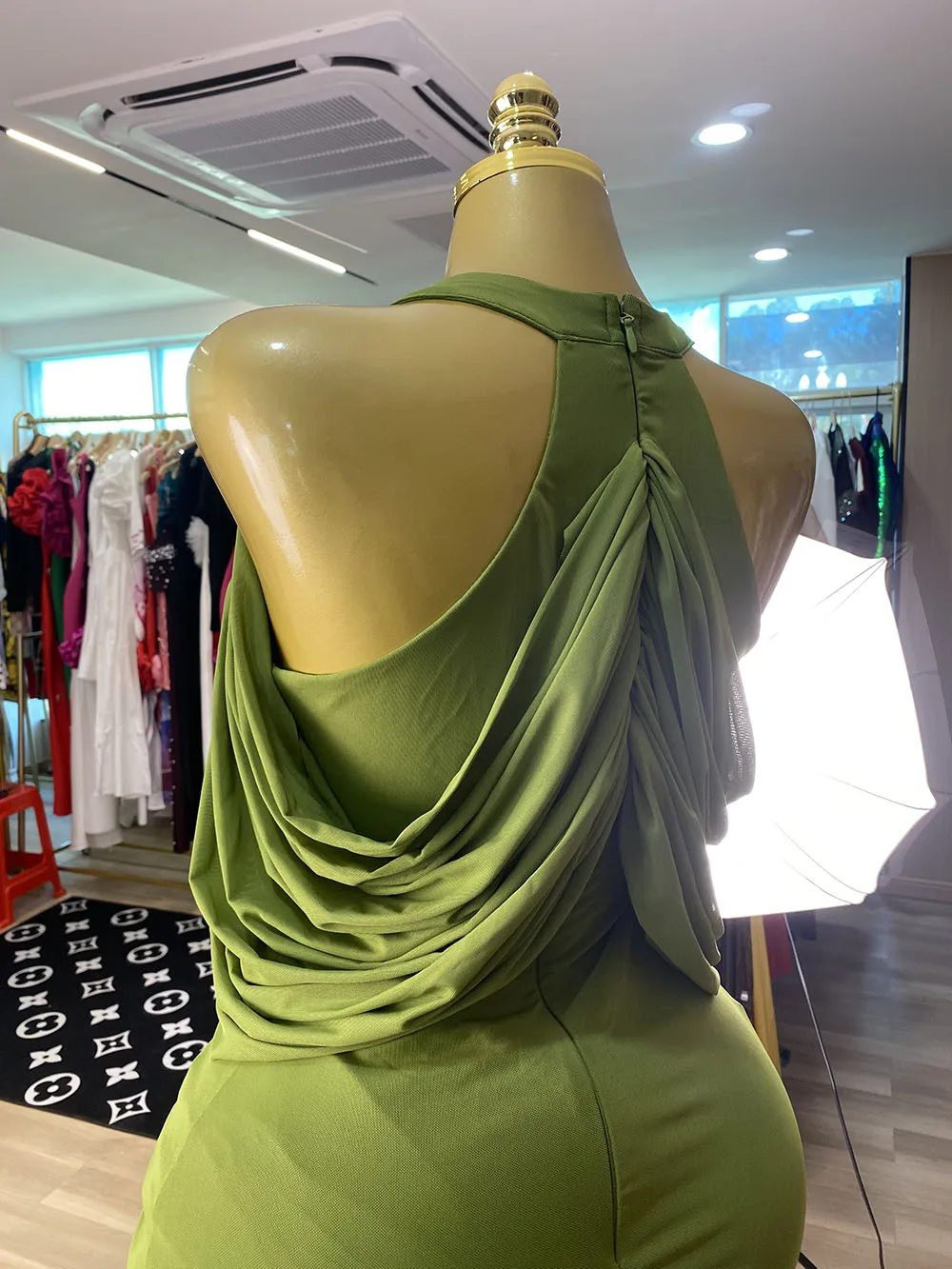 Autumn 2026 New Arrival: Chic and Elegant Off-Shoulder Paneled Pleated Cape-Style Bodycon Dress-GZXX1123