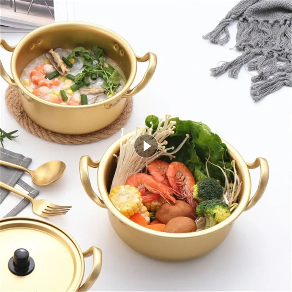 Sartén de Ramen Coreana de conducción de calor rápida pequeña, olla caliente individual Popular, larga vida a pedido, arroz frito, amigable con la familia