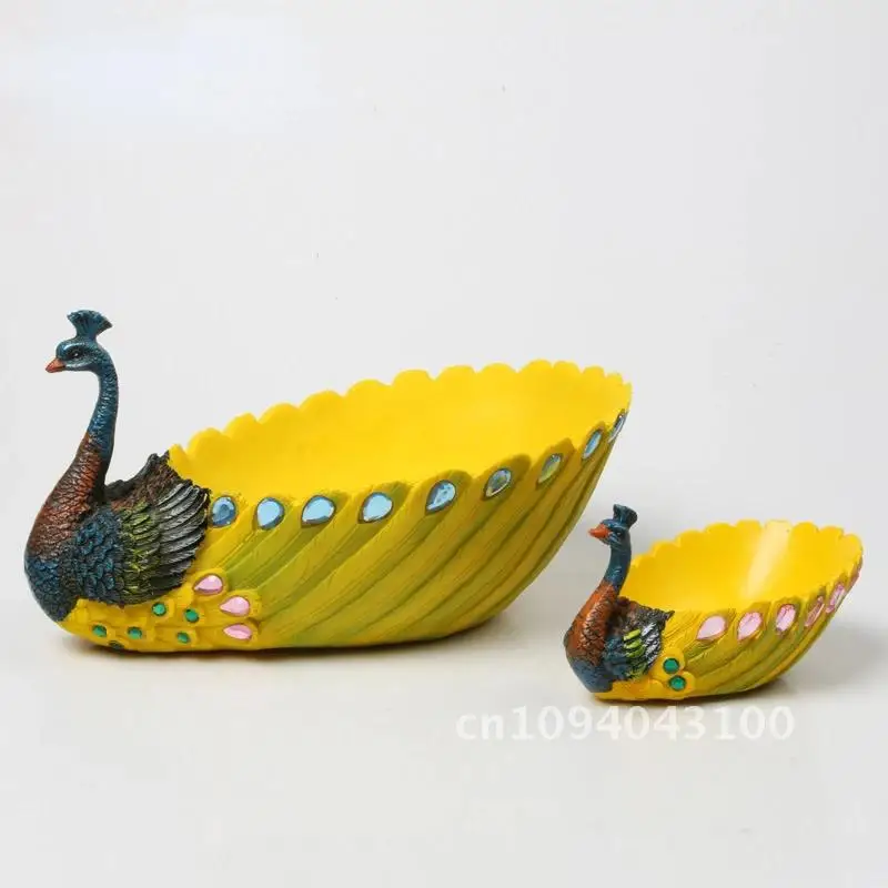

1pc Peacock Pot Succulent Pot Plant Fruit Hanging Resin Platter Handicraft Planter Flowerpot