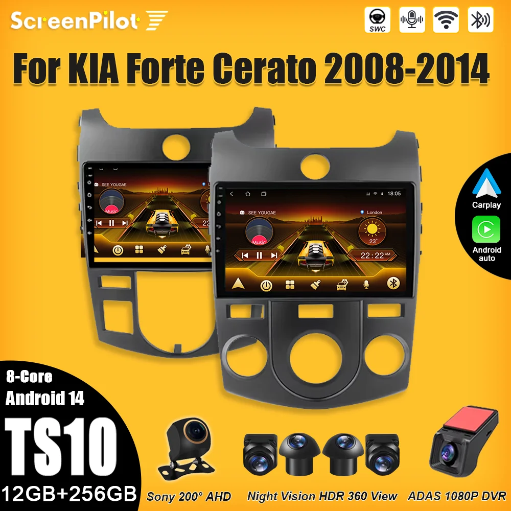 

Car Android For KIA Forte Cerato 2008-2014 Car Radio Carplay Mirror Link Wireless Android Auto Intelligent System Wifi RDS 5G