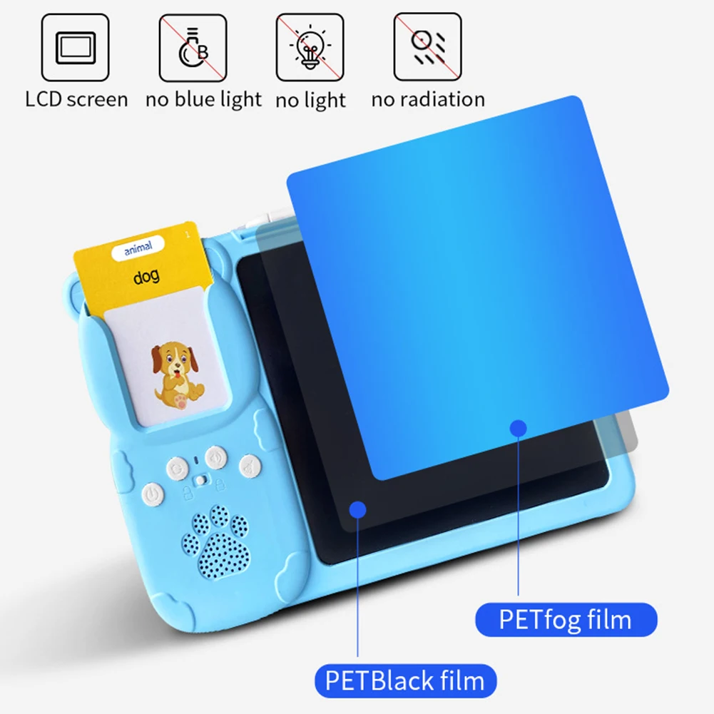 Cartes Flash parlantes 2 en 1, tablette d'écriture LCD, planche interactive éducatif de style Montessori pour enfants d'âge préscolaire