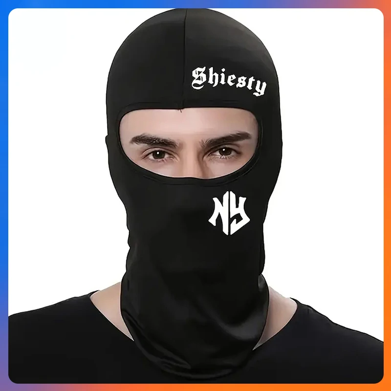 Balaclava Modische Bedruckte Motorrad-Atmungsaktive Maske, Winddichte und Sonnenschutz-Vollgesichtsmaske mit Atmungsaktivem Netz-Luftpolster